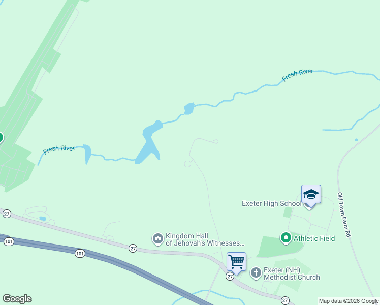 map of restaurants, bars, coffee shops, grocery stores, and more near 5 Chapman Way in Exeter