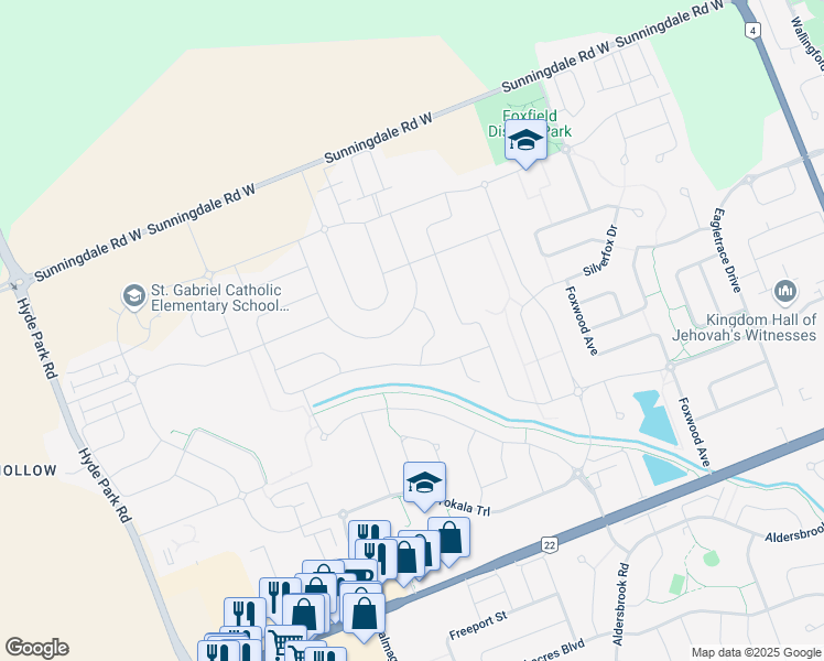 map of restaurants, bars, coffee shops, grocery stores, and more near 1660 Applerock Avenue in London