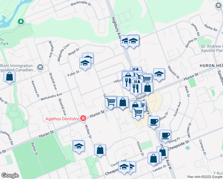 map of restaurants, bars, coffee shops, grocery stores, and more near in London