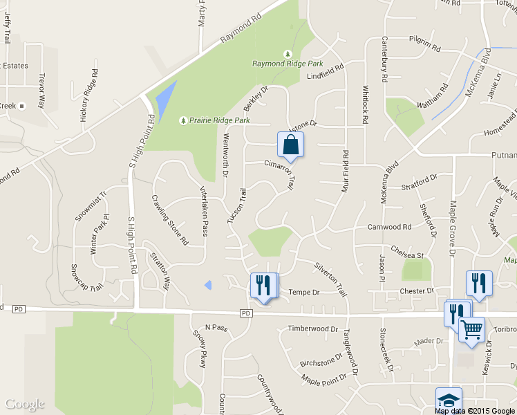 map of restaurants, bars, coffee shops, grocery stores, and more near 2954 Cimarron Trail in Madison