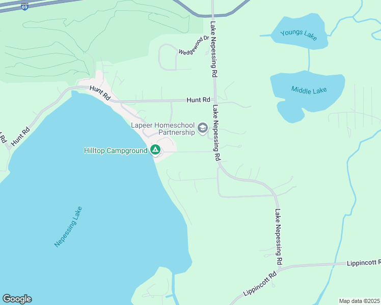 map of restaurants, bars, coffee shops, grocery stores, and more near 1220 Lake Nepessing Road in Lapeer