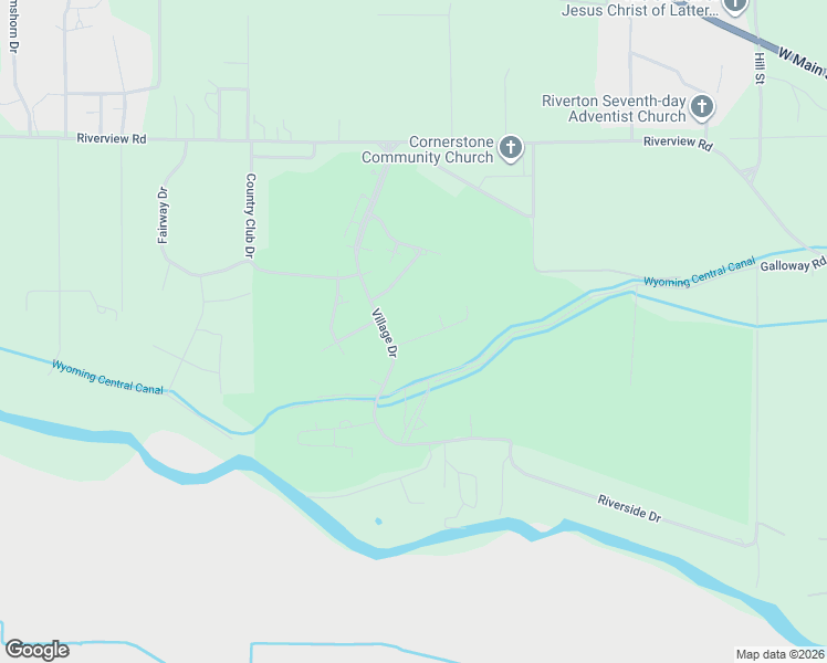 map of restaurants, bars, coffee shops, grocery stores, and more near 527 Village Drive in Riverton