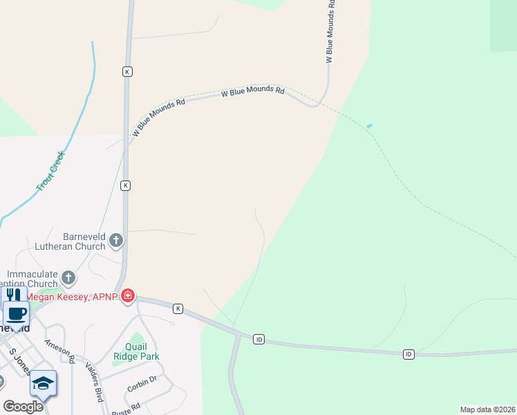 map of restaurants, bars, coffee shops, grocery stores, and more near 4239 Reeson Road in Barneveld