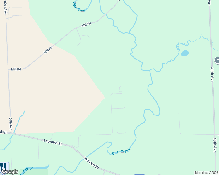 map of restaurants, bars, coffee shops, grocery stores, and more near 13863 54th Avenue in Coopersville