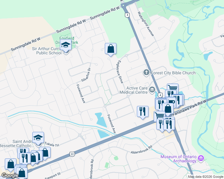 map of restaurants, bars, coffee shops, grocery stores, and more near 1062 Melsetter Way in London