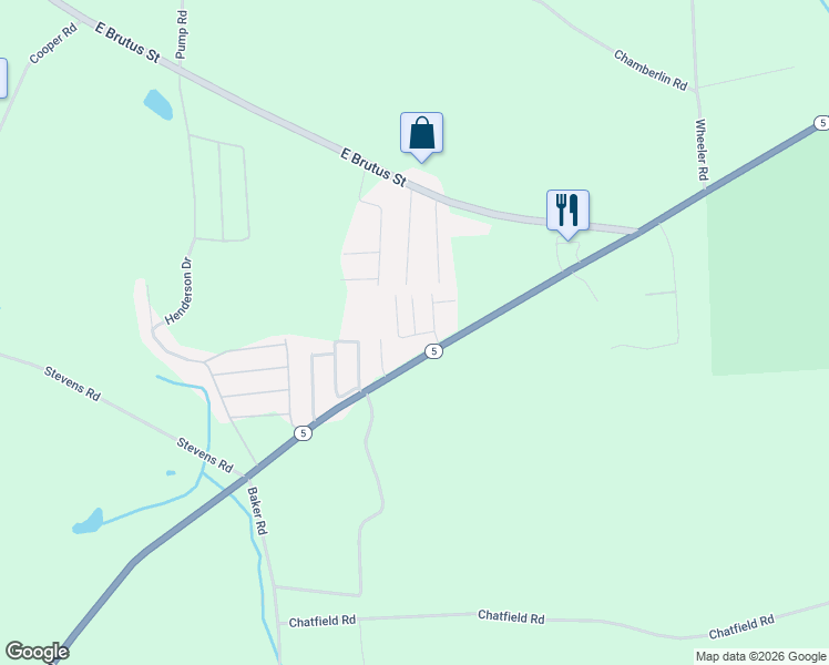 map of restaurants, bars, coffee shops, grocery stores, and more near 3 Maple Lane in Weedsport