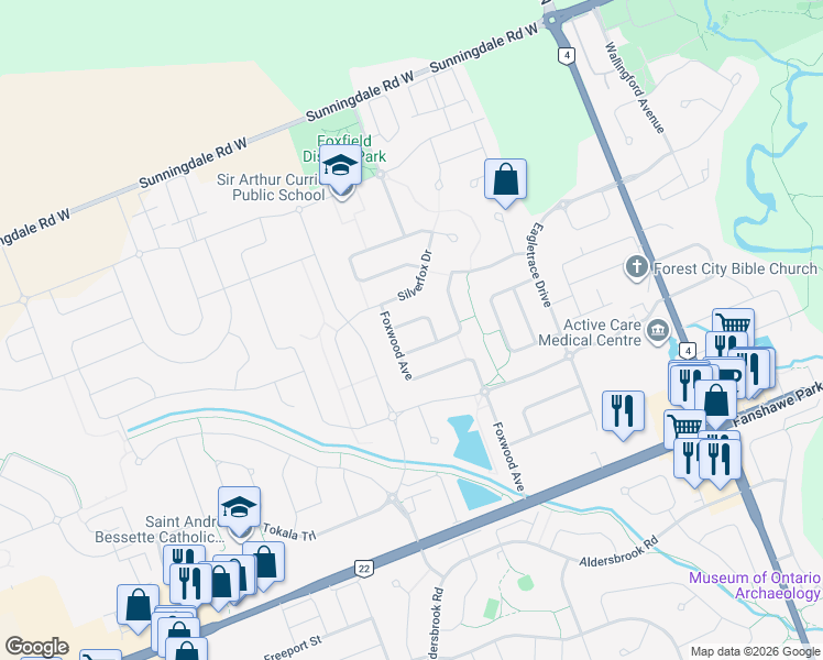 map of restaurants, bars, coffee shops, grocery stores, and more near in London