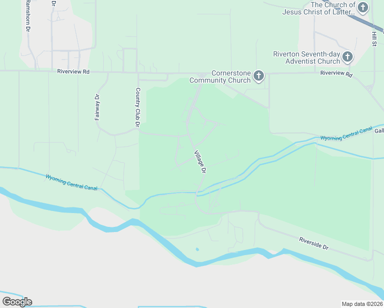 map of restaurants, bars, coffee shops, grocery stores, and more near 518 Village Drive in Riverton