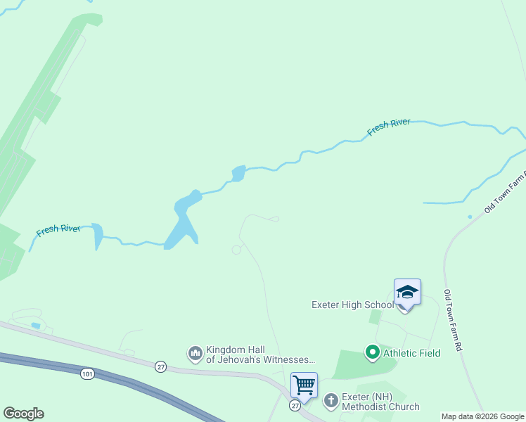 map of restaurants, bars, coffee shops, grocery stores, and more near 5 Chapman Way in Exeter