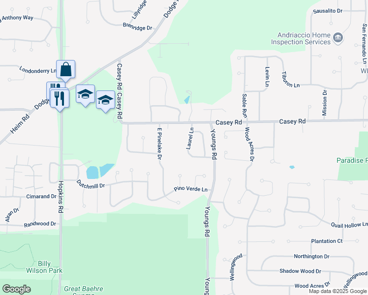 map of restaurants, bars, coffee shops, grocery stores, and more near 44 Laurel Lane in Buffalo