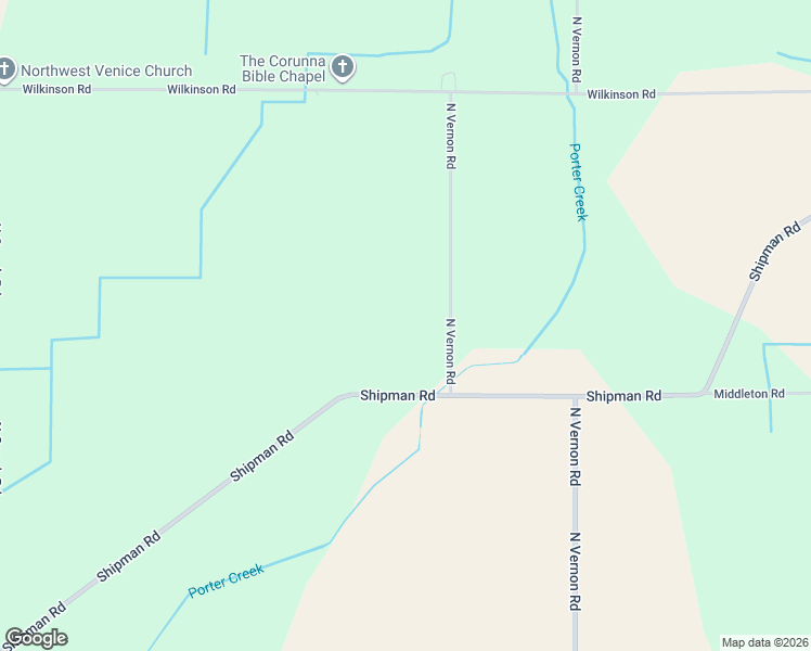 map of restaurants, bars, coffee shops, grocery stores, and more near 1650 North Vernon Road in Corunna