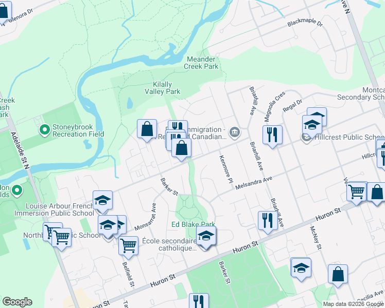 map of restaurants, bars, coffee shops, grocery stores, and more near 1090 Kipps Lane in London
