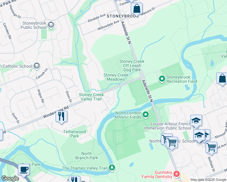 map of restaurants, bars, coffee shops, grocery stores, and more near 693 Windermere Road in London
