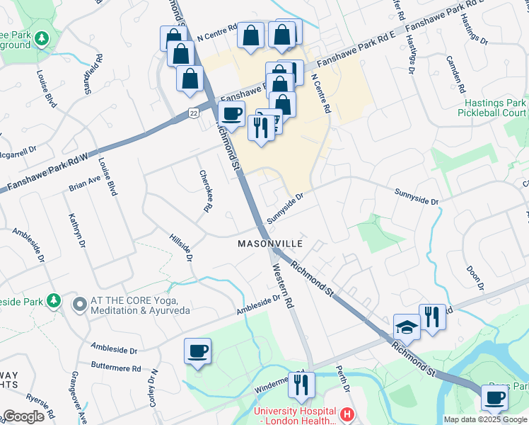 map of restaurants, bars, coffee shops, grocery stores, and more near 10 Medway Crescent in London