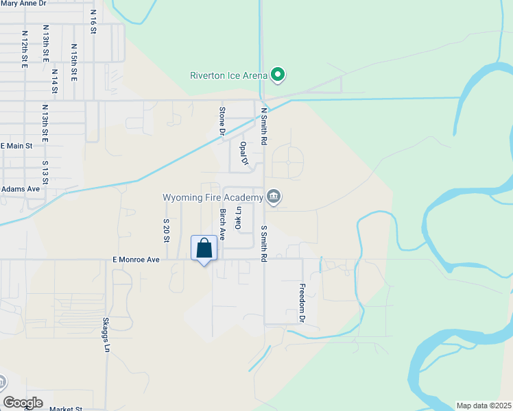 map of restaurants, bars, coffee shops, grocery stores, and more near 320 Sycamore Drive in Riverton