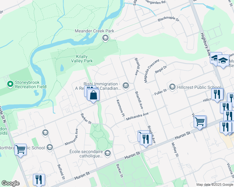 map of restaurants, bars, coffee shops, grocery stores, and more near 382 Kenmore Place in London