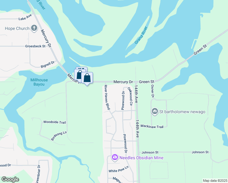 map of restaurants, bars, coffee shops, grocery stores, and more near 13869 Pinewood Drive in Grand Haven