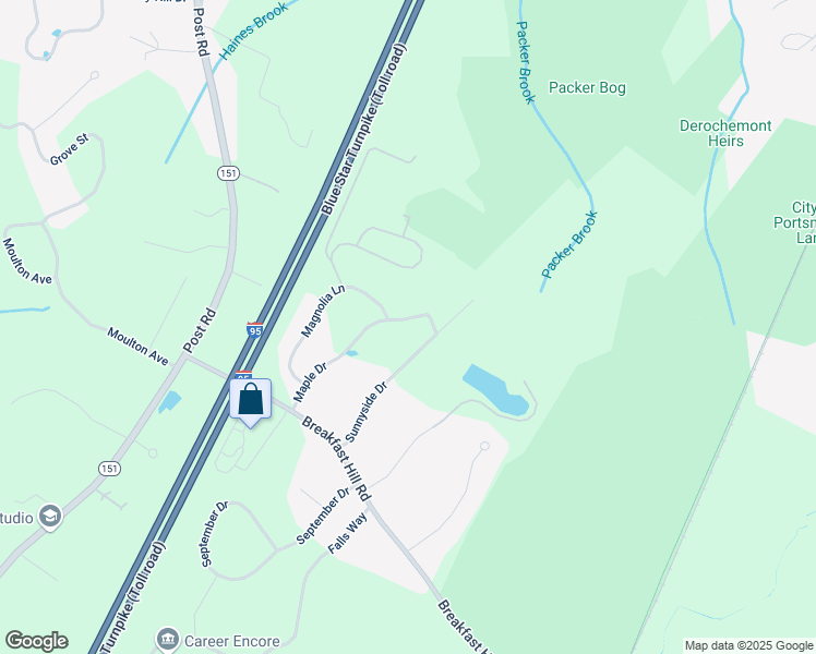 map of restaurants, bars, coffee shops, grocery stores, and more near 24 Maple Drive in Greenland