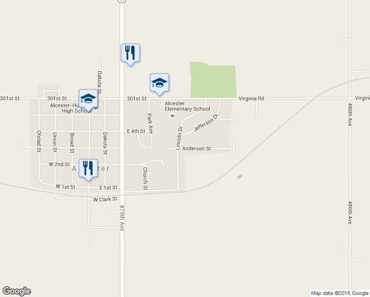 map of restaurants, bars, coffee shops, grocery stores, and more near Anderson Street in Alcester