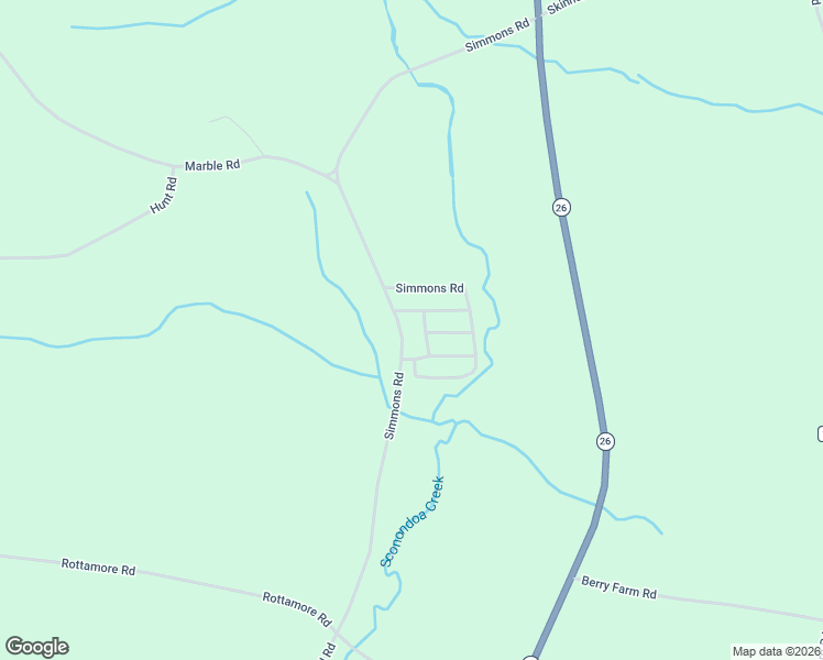 map of restaurants, bars, coffee shops, grocery stores, and more near 3292 Simmons Road in Vernon Center