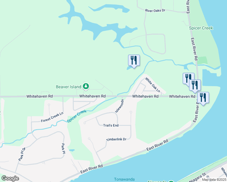 map of restaurants, bars, coffee shops, grocery stores, and more near 13 Greenside Drive in Grand Island