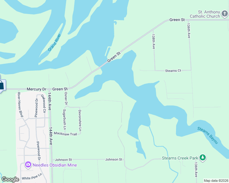 map of restaurants, bars, coffee shops, grocery stores, and more near 14215 Osner Drive in Grand Haven