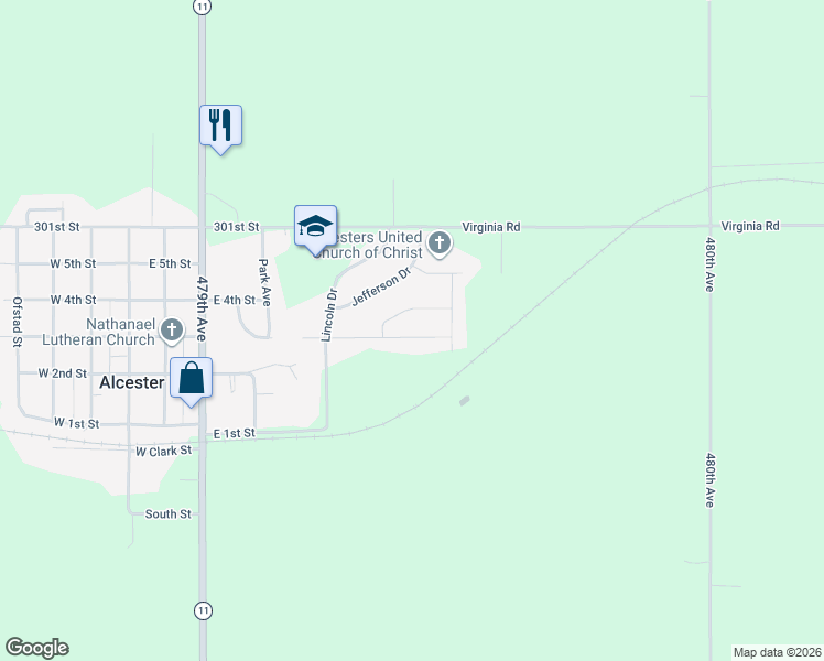 map of restaurants, bars, coffee shops, grocery stores, and more near Anderson Street in Alcester
