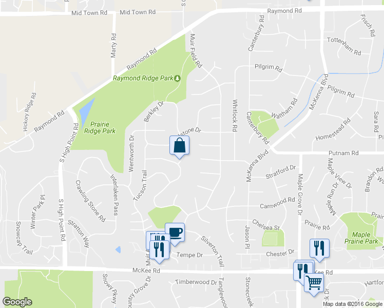 map of restaurants, bars, coffee shops, grocery stores, and more near 17 Corona Court in Madison