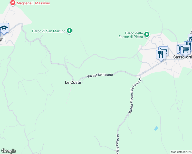 map of restaurants, bars, coffee shops, grocery stores, and more near 16 Via del Seminario in Provincia di Grosseto