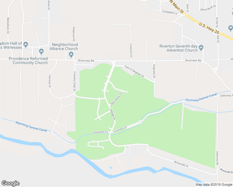 map of restaurants, bars, coffee shops, grocery stores, and more near 3907 Spy Glass Cir in Riverton