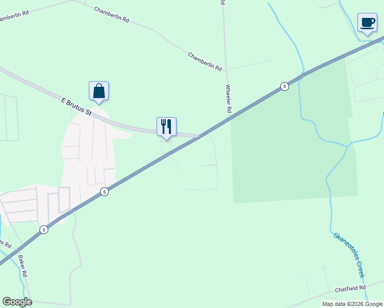 map of restaurants, bars, coffee shops, grocery stores, and more near 200 New York 5 in Weedsport