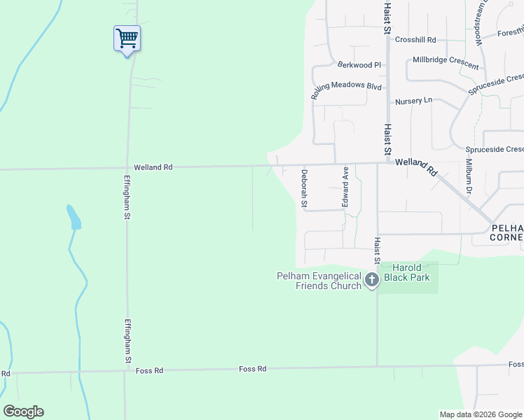 map of restaurants, bars, coffee shops, grocery stores, and more near 1021 Staines Street in Pelham