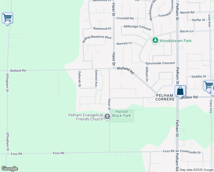 map of restaurants, bars, coffee shops, grocery stores, and more near 990 Haist Street in Pelham