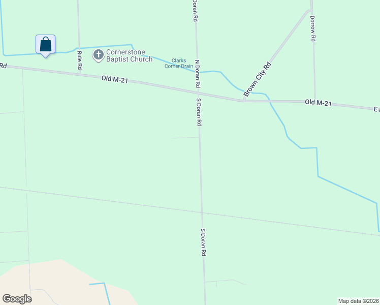 map of restaurants, bars, coffee shops, grocery stores, and more near 124 South Doran Road in Imlay City