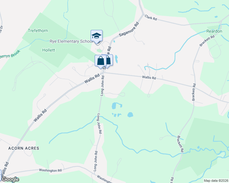 map of restaurants, bars, coffee shops, grocery stores, and more near 5 Young Lane in Rye