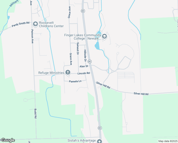 map of restaurants, bars, coffee shops, grocery stores, and more near 100 Alan Street in Newark