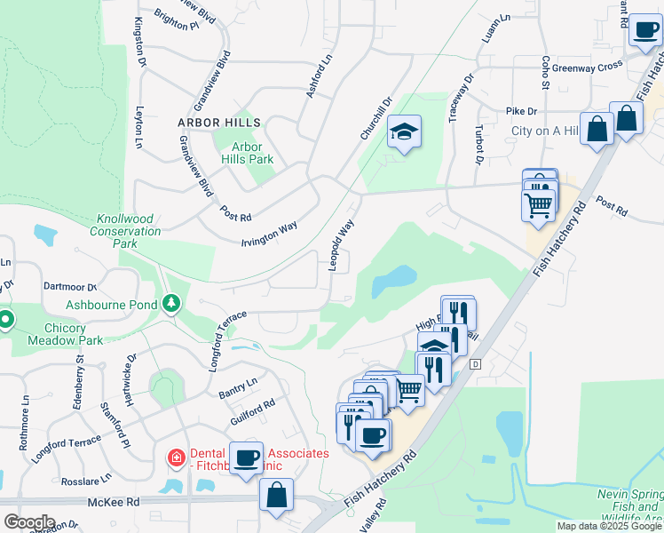 map of restaurants, bars, coffee shops, grocery stores, and more near 3314 Leopold Way in Fitchburg