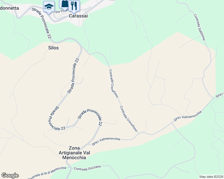 map of restaurants, bars, coffee shops, grocery stores, and more near 20 Contrada Crocefisso in Provincia di Ascoli Piceno