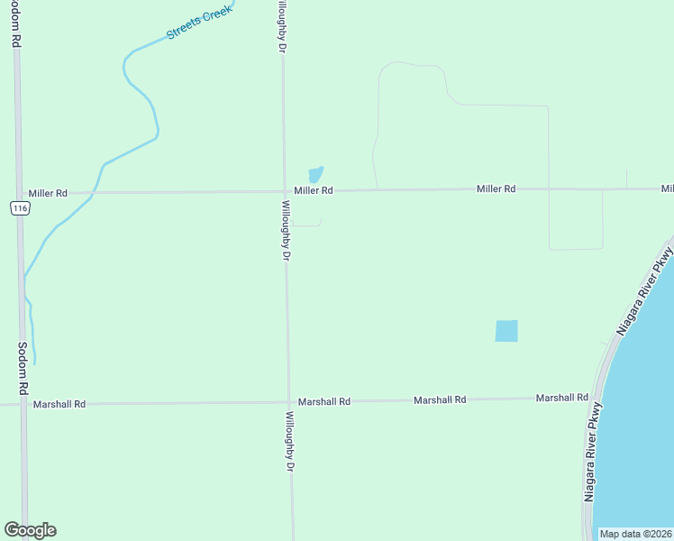 map of restaurants, bars, coffee shops, grocery stores, and more near 10638 Willoughby Drive in Niagara Falls