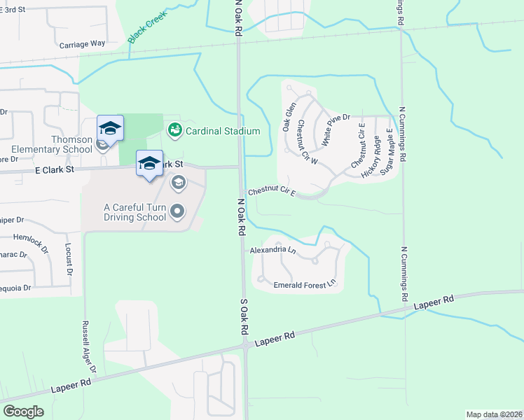 map of restaurants, bars, coffee shops, grocery stores, and more near 11010 Legacy Lane in Davison