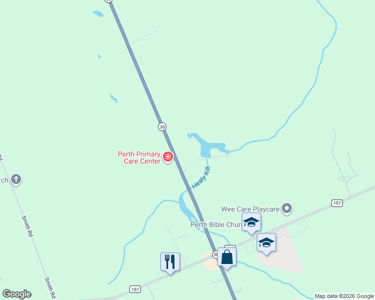 map of restaurants, bars, coffee shops, grocery stores, and more near 112 Perthshire Drive in Amsterdam