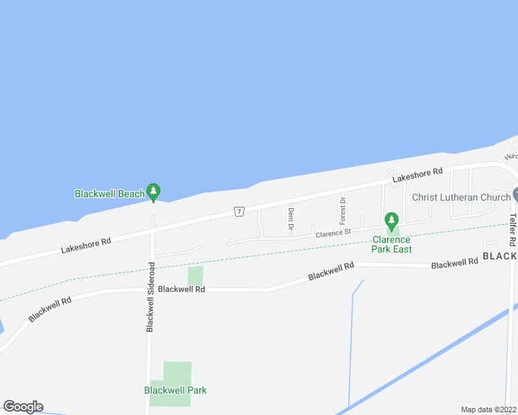 map of restaurants, bars, coffee shops, grocery stores, and more near Lakeshore Road in Sarnia