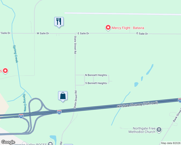map of restaurants, bars, coffee shops, grocery stores, and more near 4415 N Bennett Heights in Batavia