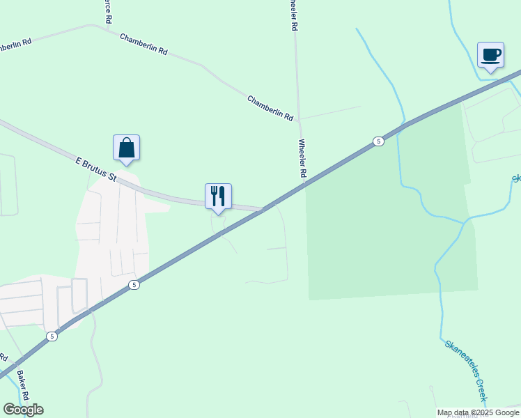 map of restaurants, bars, coffee shops, grocery stores, and more near 98 E Brutus St in Weedsport