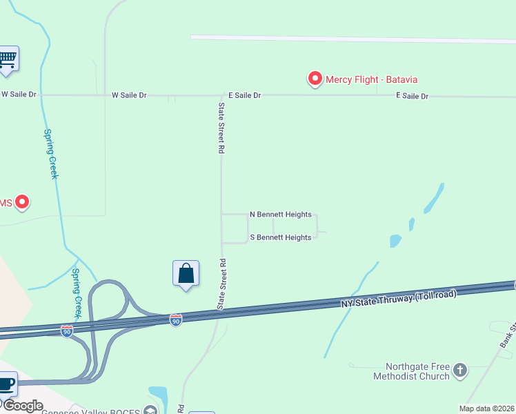 map of restaurants, bars, coffee shops, grocery stores, and more near 4415 North Bennett Heights in Batavia