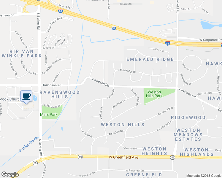 map of restaurants, bars, coffee shops, grocery stores, and more near 735 Auburn Drive in Brookfield