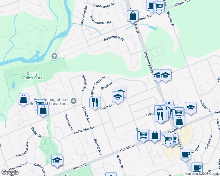 map of restaurants, bars, coffee shops, grocery stores, and more near 4 Trillium Crescent in London
