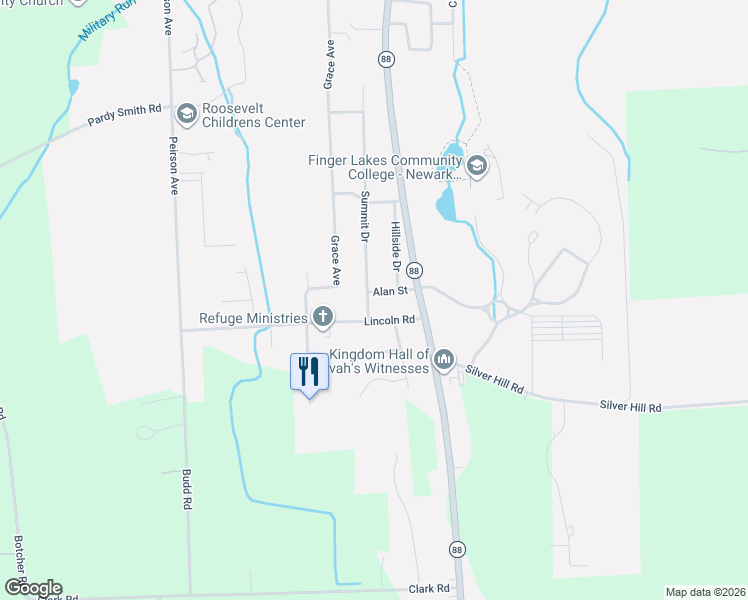 map of restaurants, bars, coffee shops, grocery stores, and more near 208 Alan Street in Newark