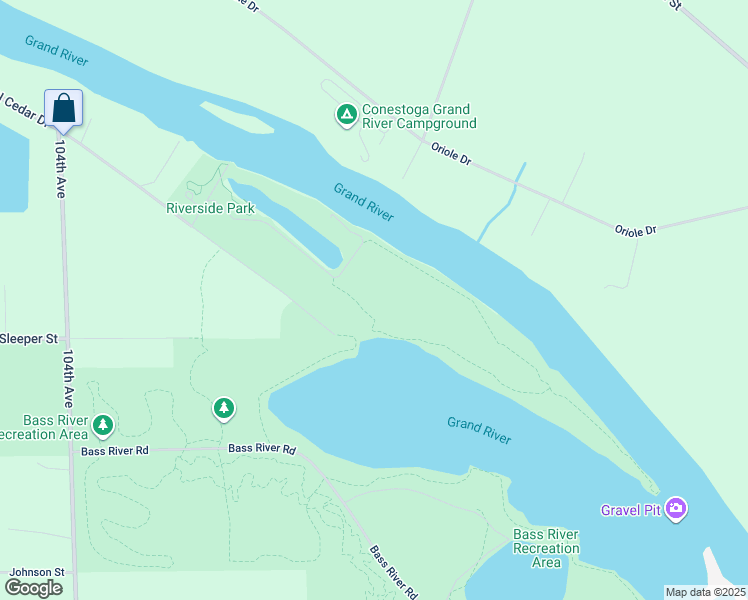 map of restaurants, bars, coffee shops, grocery stores, and more near 10317 North Cedar Drive in Grand Haven