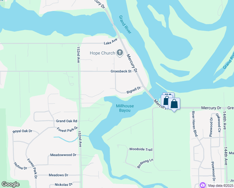 map of restaurants, bars, coffee shops, grocery stores, and more near 14994 Bignell Drive in Grand Haven